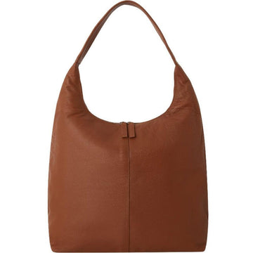 Camel Zip Top Leather Hobo Bag - Brix + Bailey