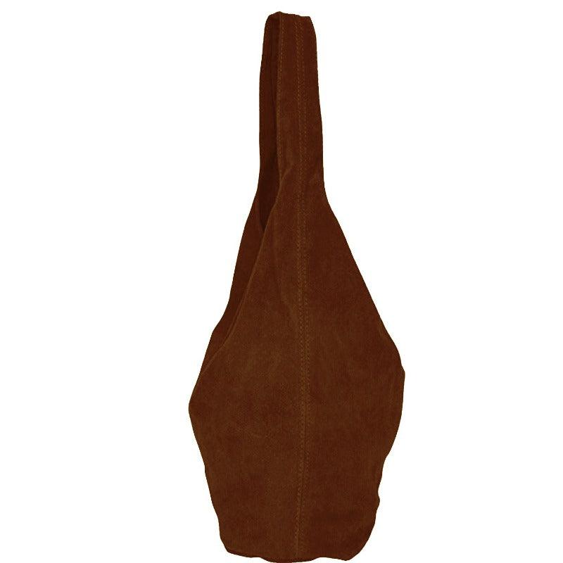 Chestnut Soft Suede Hobo Shoulder Bag - Brix + Bailey