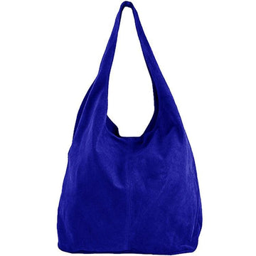 Electric Blue Soft Suede Hobo Shoulder Bag - Brix + Bailey