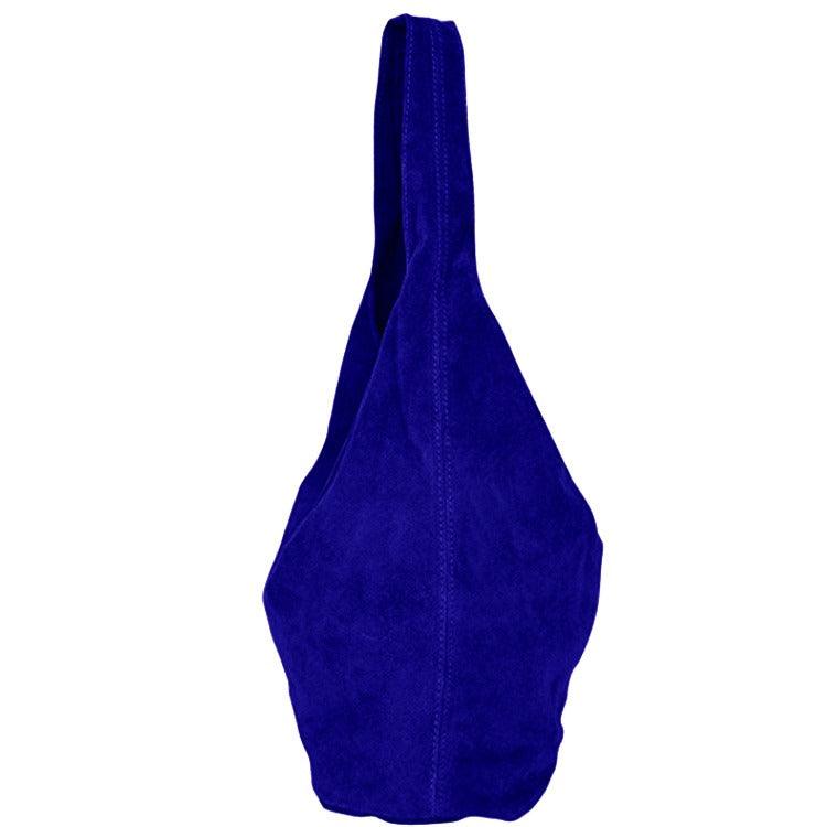 Electric Blue Soft Suede Hobo Shoulder Bag - Brix + Bailey