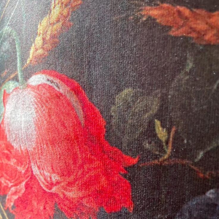 Floral Velvet Gold Lined Shade Black Rabbit Ears Large Lamp - Brix + Bailey