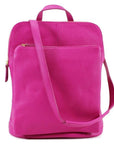 Fuchsia Soft Pebbled Leather Pocket Backpack - Brix + Bailey