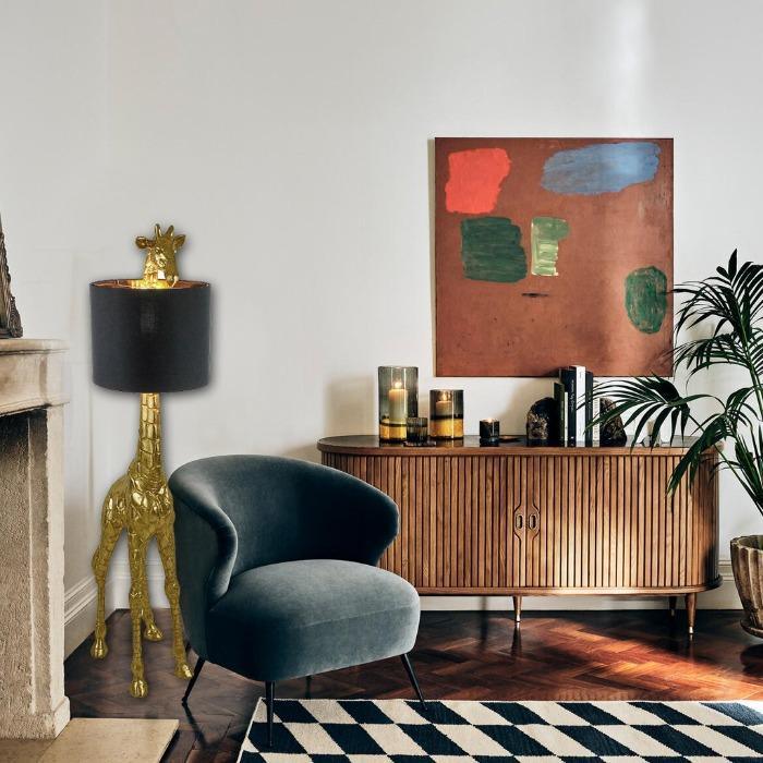 Giraffe Gold Tall Floor Lamp - Brix + Bailey