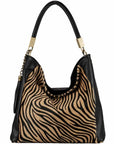 Gold and Black Zebra Print Calf Hair And Leather Grab Bag - Brix + Bailey