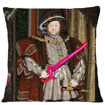 Henry The Eighth Balloon Oil Painting Cushion Pillow - Brix + Bailey