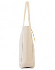 Ivory Pebbled Leather Tote Shopper - Brix + Bailey