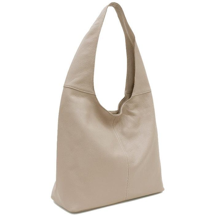Ivory Soft Pebbled Leather Hobo Bag - Brix + Bailey