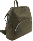 Khaki Small Pebbled Leather Backpack - Brix + Bailey
