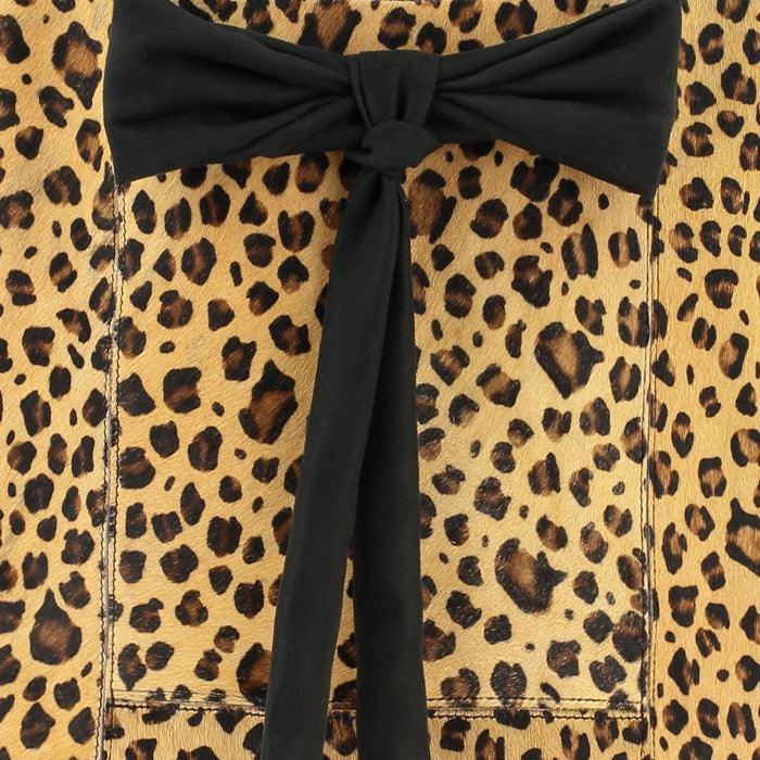 Leopard Print Bow Small Haircalf Leather Tote Bag - Brix + Bailey