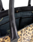 Leopard Print Calf Hair Large Leather Tote - Brix + Bailey