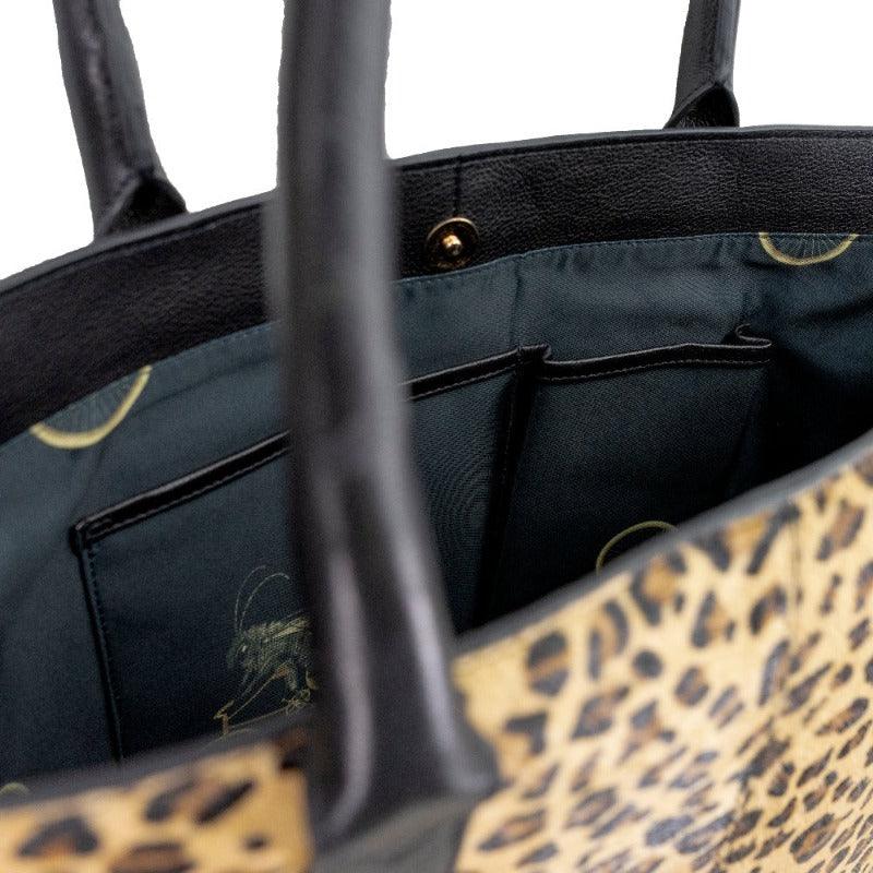 Leopard Print Calf Hair Large Leather Tote - Brix + Bailey