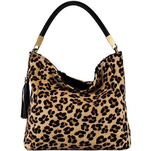 Leopard Print Calf Hair Leather Tassel Grab Bag - Brix + Bailey