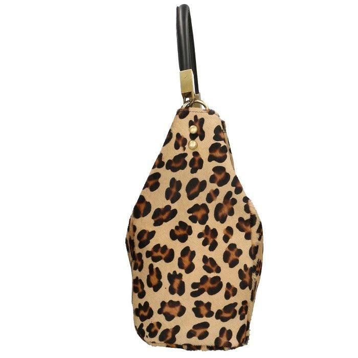 Leopard Print Calf Hair Leather Tassel Grab Bag - Brix + Bailey