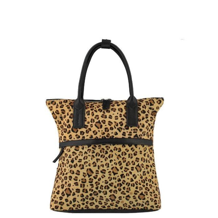 Leopard Print Cowhide Leather Backpack - Brix + Bailey