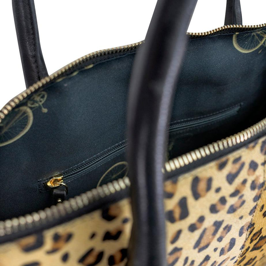 Leopard Print Cowhide Leather Backpack - Brix + Bailey