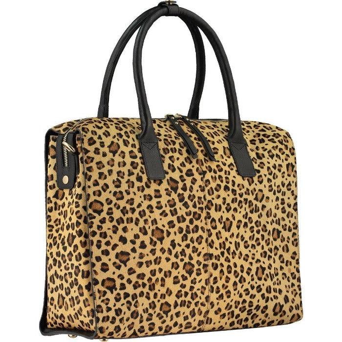 Leopard Print Large Cowhide Leather Grab Bag - Brix + Bailey