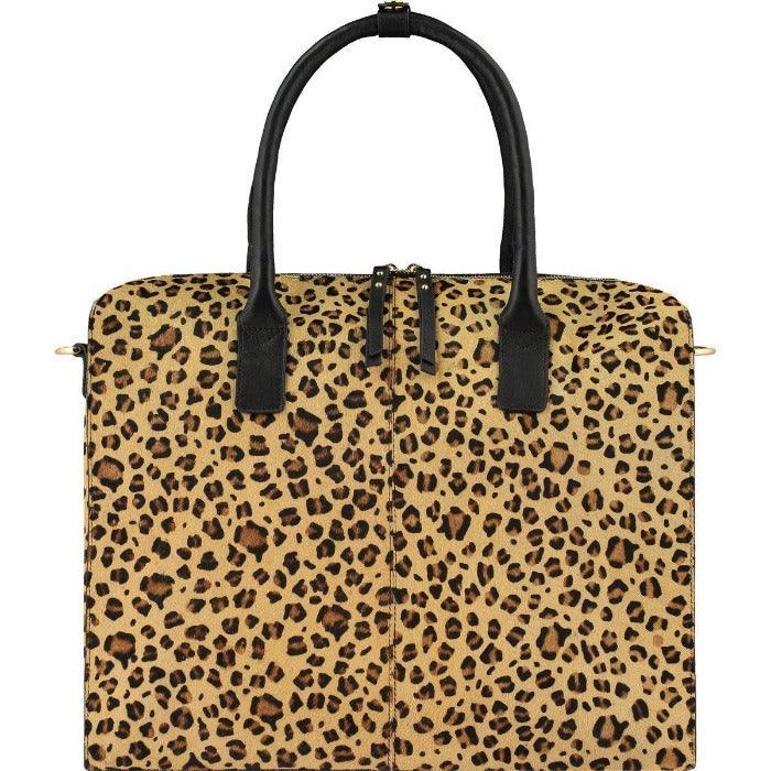 Leopard Print Large Cowhide Leather Grab Bag - Brix + Bailey