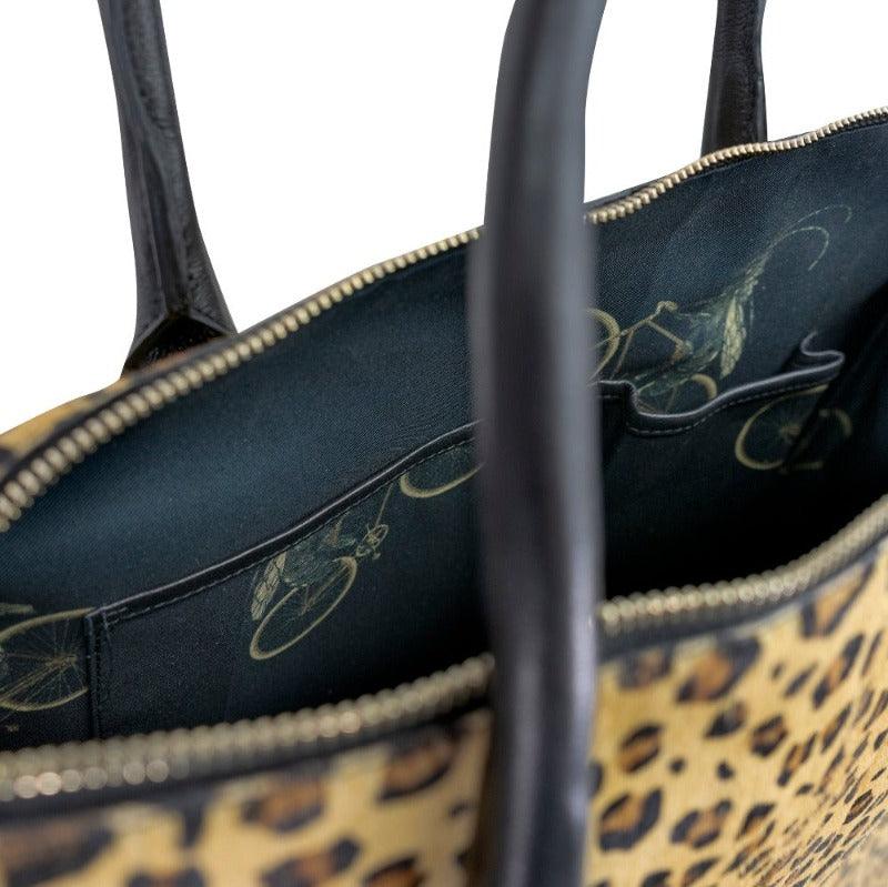 Leopard Print Large Cowhide Leather Grab Bag - Brix + Bailey