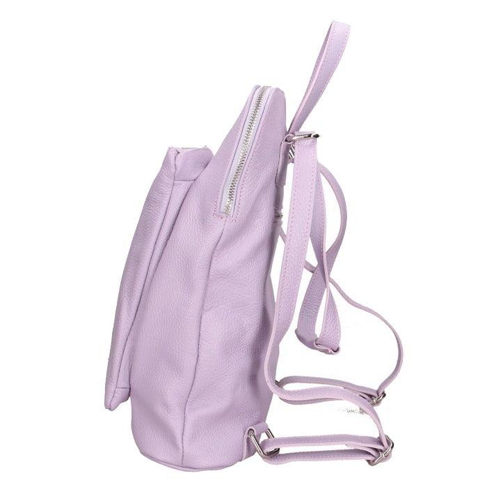 Lilac Soft Pebbled Leather Pocket Backpack - Brix + Bailey