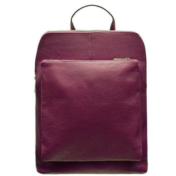 Maroon Soft Pebbled Leather Pocket Backpack - Brix + Bailey