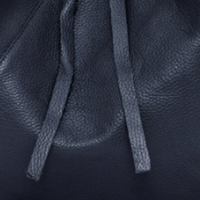 Navy Pebbled Boho Leather Bag - Brix + Bailey