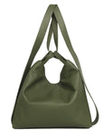 Olive Green Pebbled Leather Convertible Tote Backpack - Brix + Bailey