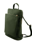 Olive Soft Pebbled Leather Pocket Backpack - Brix + Bailey