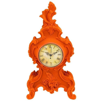 Orange Flocked Mantle Clock - Brix + Bailey