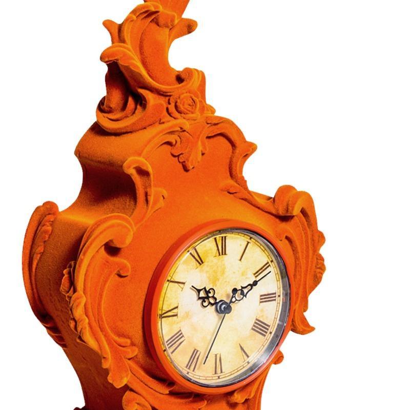Orange Flocked Mantle Clock - Brix + Bailey