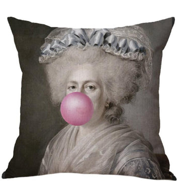 Pink Bubblegum Oil Painting Cushion Pillow - Brix + Bailey