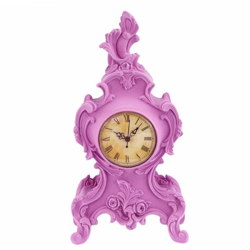 Pink Flocked Mantle Clock - Brix + Bailey