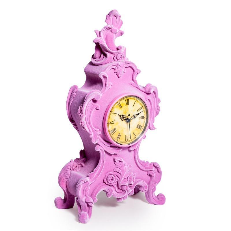 Pink Flocked Mantle Clock - Brix + Bailey