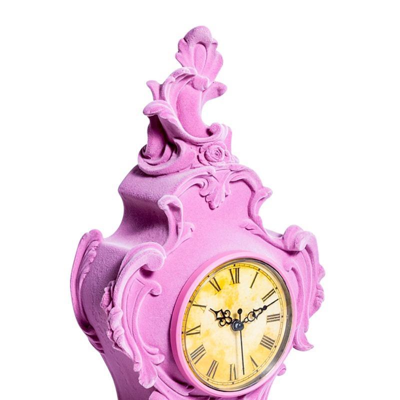 Pink Flocked Mantle Clock - Brix + Bailey