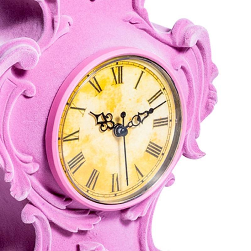 Pink Flocked Mantle Clock - Brix + Bailey