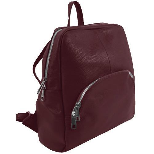 Plum Small Pebbled Leather Backpack - Brix + Bailey