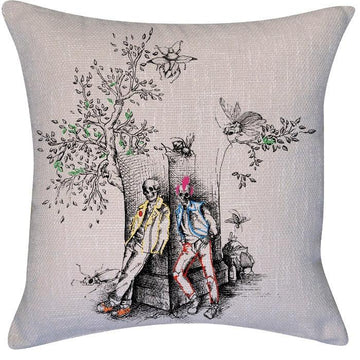 Punk Skeleton Toile Cushion Pillow - Brix + Bailey