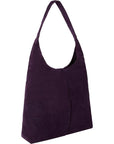 Purple Soft Suede Hobo Shoulder Bag - Brix + Bailey