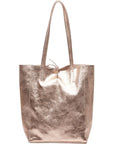 Rose Gold Metallic Leather Tote Shopper Bag - Brix + Bailey