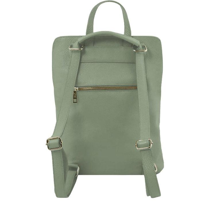 Sage Soft Pebbled Leather Pocket Backpack - Brix + Bailey