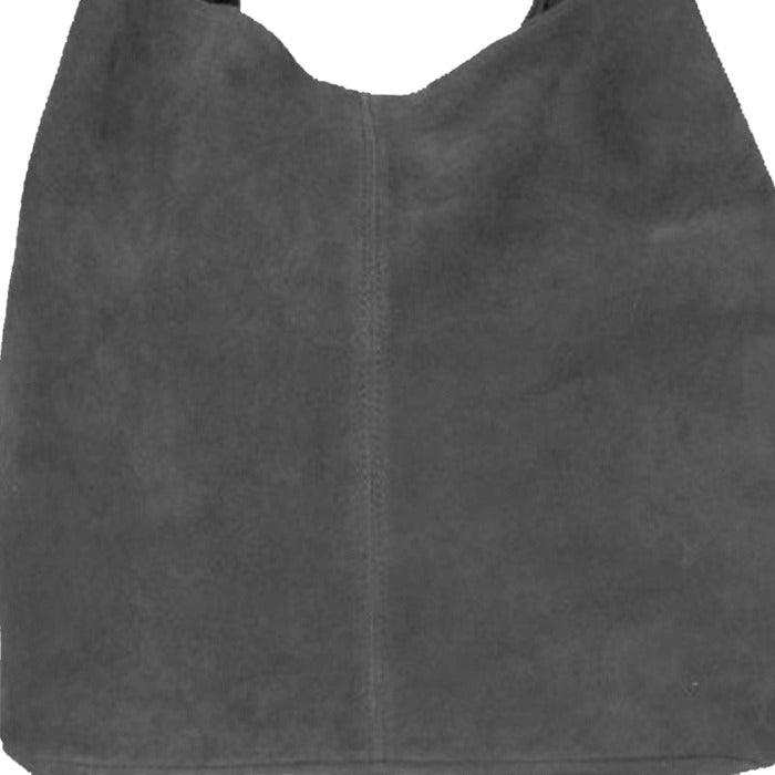 Silver Grey Soft Suede Hobo Shoulder Bag - Brix + Bailey