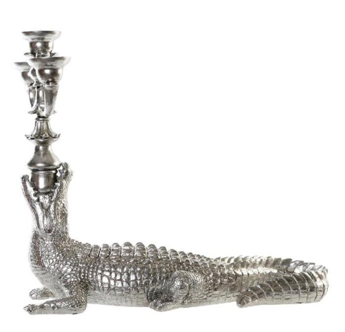 Silver Large Crocodile Candelabra - Brix + Bailey