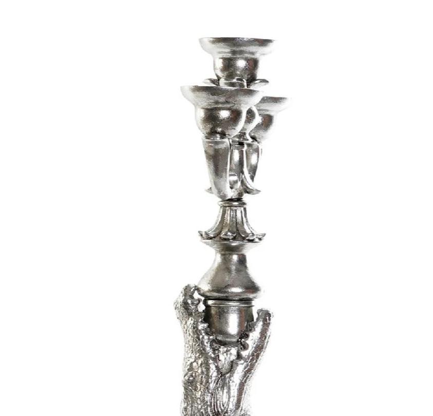 Silver Large Crocodile Candelabra - Brix + Bailey