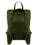 Small Olive Green Pebbled Leather Pocket Backpack - Brix + Bailey