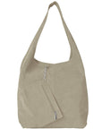 Stone Soft Suede Leather Hobo Bag - Brix + Bailey