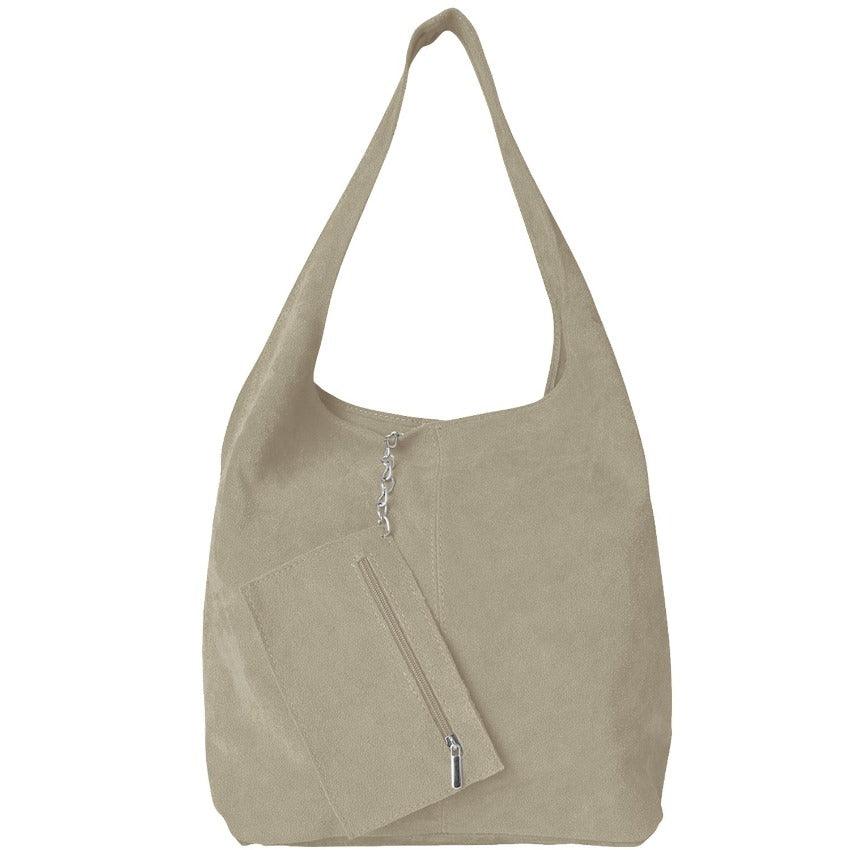 Stone Soft Suede Leather Hobo Bag - Brix + Bailey