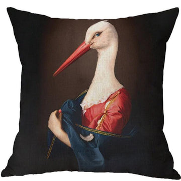 Swan In Full Regalia Oil Painting Cushion Pillow - Brix + Bailey