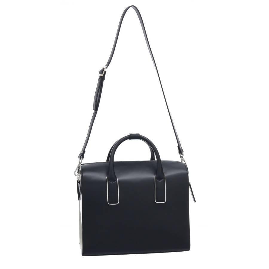 Black Leather Structured Top Handle Bag - Brix and Bailey® - Contemporary Bag, Watch and Accessory Brand