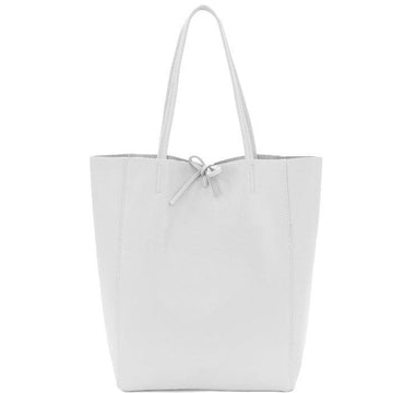 White Pebbled Leather Tote Shopper - Brix + Bailey