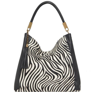 Zebra Print Calf Hair And Leather Grab Bag - Brix + Bailey