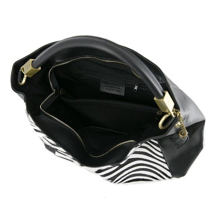 Zebra Print Calf Hair Leather Tassel Grab Bag - Brix + Bailey
